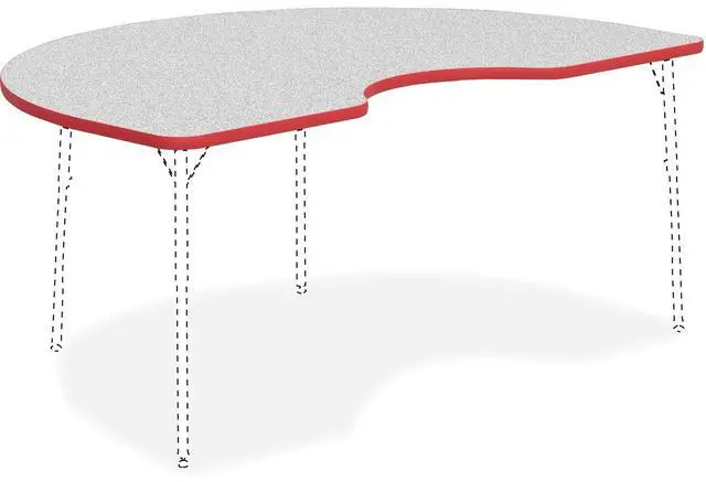 Main image of Lorell Activity Tabletop Kidney 48"x72" Gray/Red 99925