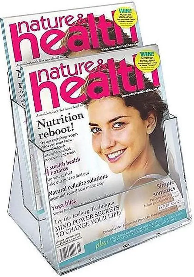 Alt view image 2 of 4 - Azar Two-Tier Brochure Holder 8.5" x 11" Clear Plastic (252380)