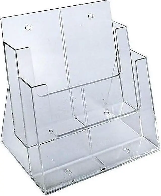 Main image of Azar Two-Tier Brochure Holder 8.5" x 11" Clear Plastic (252380)