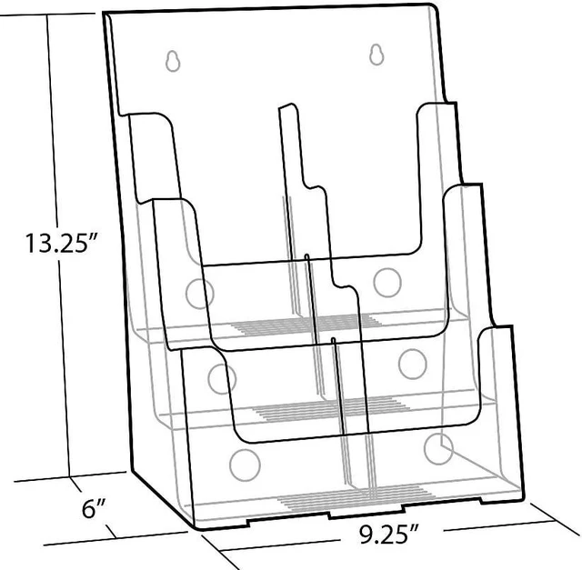 Alt view image 6 of 6 - Azar 3-Tier 6-Pocket Plastic Trifold Brochure Holder (252379)