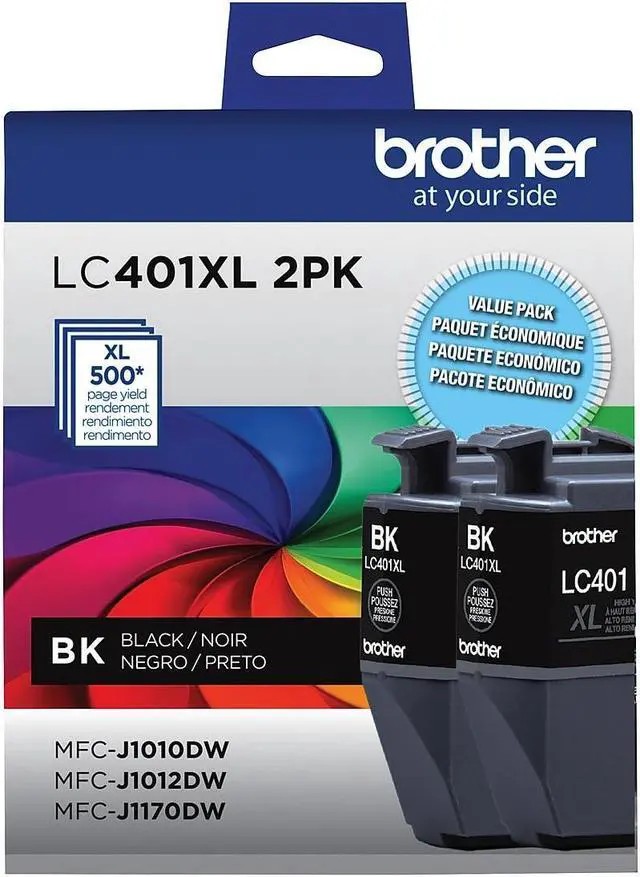 Alt view image 6 of 14 - Brother LC401 Black High Yield Ink Cartridge 2/Pack (LC401XL2PKS)