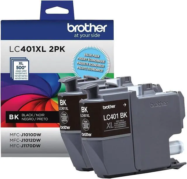Alt view image 7 of 14 - Brother LC401 Black High Yield Ink Cartridge 2/Pack (LC401XL2PKS)