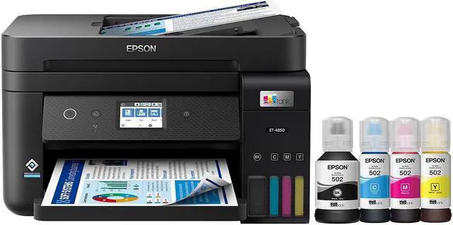 Alt view image 5 of 10 - Epson EcoTank ET-4850 All-in-One Cartridge-Free Supertank Printer (C11CJ60201)