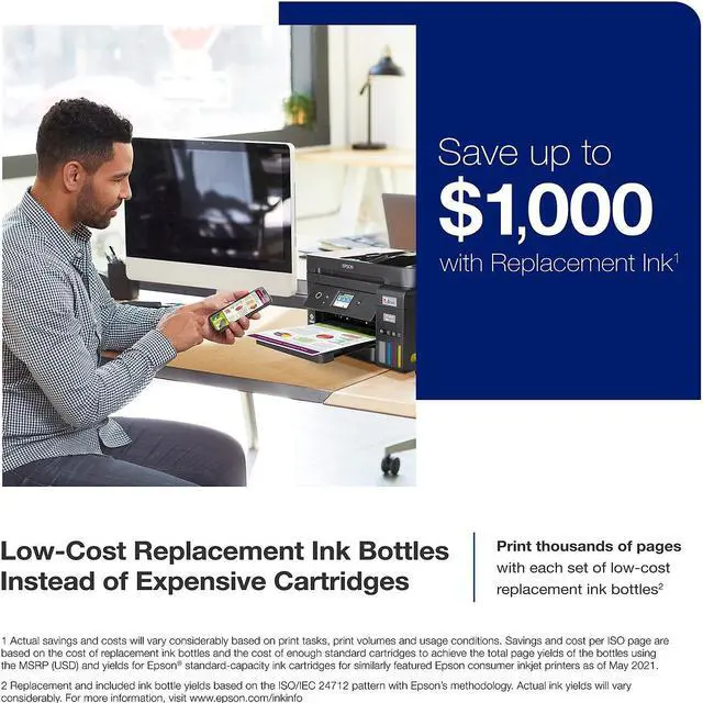 Alt view image 7 of 10 - Epson EcoTank ET-4850 All-in-One Cartridge-Free Supertank Printer (C11CJ60201)