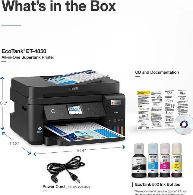 Alt view image 10 of 10 - Epson EcoTank ET-4850 All-in-One Cartridge-Free Supertank Printer (C11CJ60201)