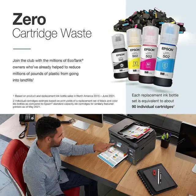 Alt view image 8 of 10 - Epson EcoTank ET-4850 All-in-One Cartridge-Free Supertank Printer (C11CJ60201)