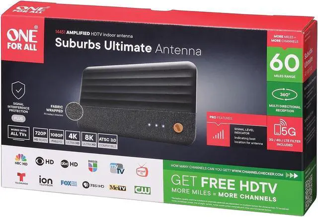Alt view image 11 of 13 - One For All Ultimate Designer Amplified Antenna - Black