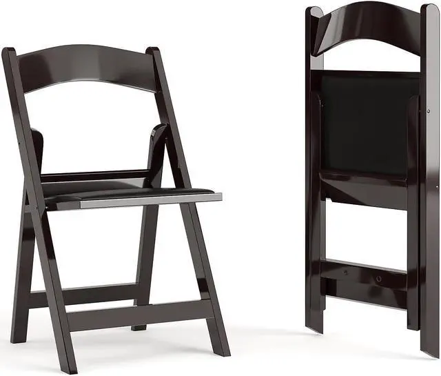 Alt view image 20 of 20 - 2 Pack HERCULES Series 1000 lb. Capacity Red Mahogany Resin Folding Chair with Black Vinyl Padded Seat