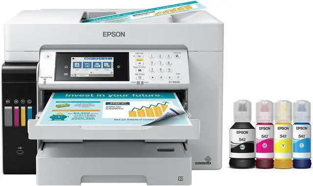 Alt view image 3 of 9 - Epson C11CH71201 EcoTank® ET-16650 Wide-format All-in-One Business Supertank Printer - Inkjet - 4800 x 1200 dpi - 4 x Built-In Tanks - 66,000 Pages - 99 Copies - ESC/P-R - Wi-Fi