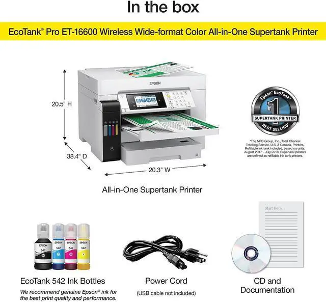 Alt view image 5 of 7 - Epson EcoTank® Pro ET-16600 Wide-format All-in-One Business Supertank Printer