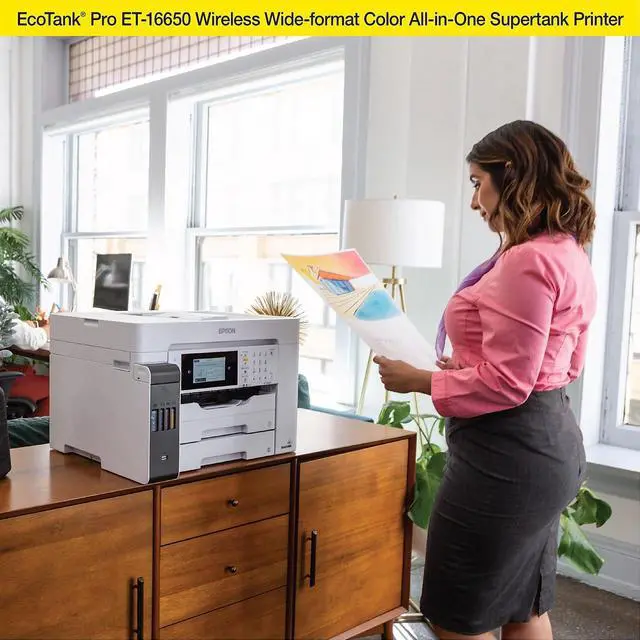 Alt view image 9 of 9 - Epson C11CH71201 EcoTank® ET-16650 Wide-format All-in-One Business Supertank Printer - Inkjet - 4800 x 1200 dpi - 4 x Built-In Tanks - 66,000 Pages - 99 Copies - ESC/P-R - Wi-Fi