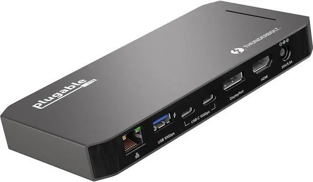 Alt view image 13 of 20 - Plugable Thunderbolt 3 and USB C Docking Station with 96W Charging - Compatible with Mac and Windows Laptops, DisplayPort and HDMI, 2X USB-C, 3X USB 3.0, Gigabit Ethernet, Audio Jack - Horizontal