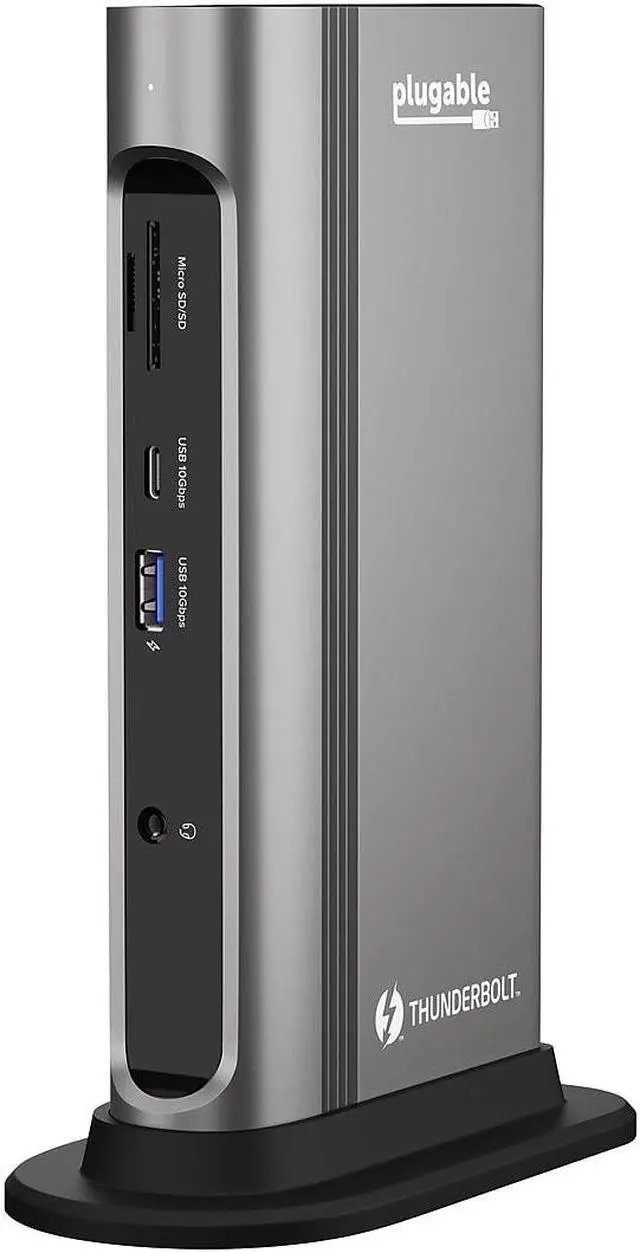 Alt view image 14 of 20 - Plugable 14-in-1 USB-C and Thunderbolt Dock - 40Gbps with 96W Charging, Compatible with Mac and Windows, 2x HDMI 2.0 and DisplayPort, 7x USB ports, Ethernet, Audio, SD/MicroSD, Driverless