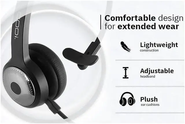 Alt view image 7 of 9 - CODi Claro Wireless Headset w/ Integrated AI-Powered ENC Microphone Black (A04616)