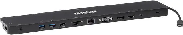 Alt view image 16 of 20 - Tripp Lite Triple-Monitor Usb-C Docking Station With 4K Hdmi & Displayport Vga - Usb-A/C