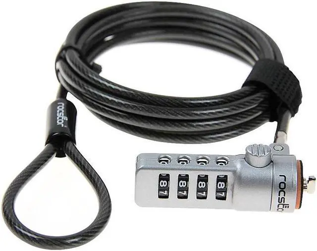 Alt view image 11 of 11 - Rocstor 6FT Rocbolt Combination Laptop Lock Security Cable 4 Digit Lock