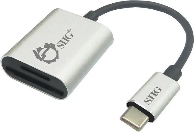 Alt view image 2 of 13 - SIIG JU-MR0F12-S1 Usb-C 2-In-1 Card Reader - Card Reader - 2 In 1 (Multi-Format) - Usb 3.0