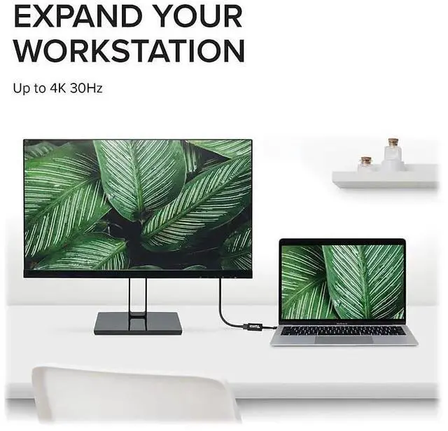 Alt view image 17 of 20 - Plugable USB C to HDMI Adapter 4K 30Hz, Thunderbolt 3 to HDMI Adapter Compatible with MacBook Pro, Windows, Chromebooks, 2018+ iPad Pro, Dell XPS, Thunderbolt 3 Ports and More