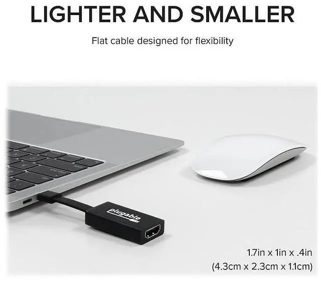 Alt view image 19 of 20 - Plugable USB C to HDMI Adapter 4K 30Hz, Thunderbolt 3 to HDMI Adapter Compatible with MacBook Pro, Windows, Chromebooks, 2018+ iPad Pro, Dell XPS, Thunderbolt 3 Ports and More