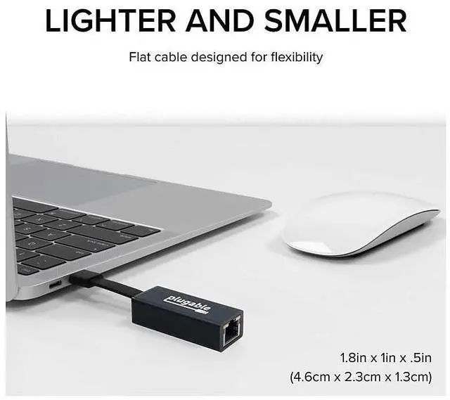 Alt view image 13 of 13 - Plugable USB C to Ethernet Adapter, Driverless Fast and Reliable Gigabit Speed, Thunderbolt 3 to Ethernet Adapter Compatible with Macbook Pro, Windows, macOS, iPhone 15, and ChromeOS