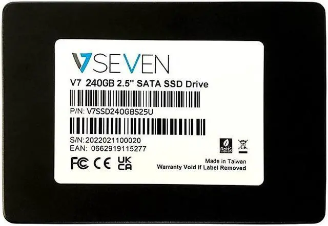 Alt view image 3 of 12 - V7 V7SSD240GBS25U 240GB 2.5" SATA Internal Solid State Drive