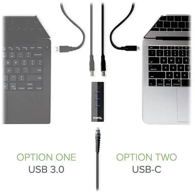 Alt view image 15 of 18 - Plugable USB Hub with Ethernet, 3 port USB 3.0 Bus Powered Hub with Gigabit Ethernet Compatible with Windows, MacBook, Linux, Chrome OS, Includes USB C and USB 3.0 Cables