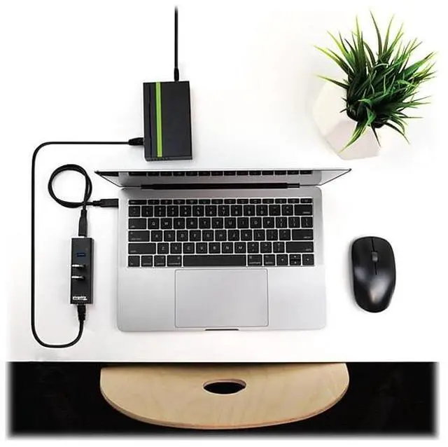 Alt view image 16 of 18 - Plugable USB Hub with Ethernet, 3 port USB 3.0 Bus Powered Hub with Gigabit Ethernet Compatible with Windows, MacBook, Linux, Chrome OS, Includes USB C and USB 3.0 Cables