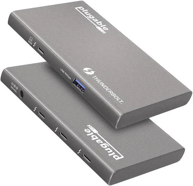 Alt view image 8 of 20 - Plugable 5-in-1 Thunderbolt 4 Hub with 60W Charging, Single 8K or Dual 4K Display, Compatible with Thunderbolt / USB4 Macs and Thunderbolt 4 / USB4 Windows (1x USB-C to HDMI Adapter), Driverless