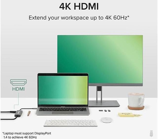 Alt view image 11 of 20 - Plugable 7-in-1 USB C Hub Multiport Adapter with Ethernet - Compatible with Mac, Windows, Chromebook, Dell XPS and Thunderbolt 3 (100W Charging, Gigabit Ethernet, 4K HDMI, 2x USB, SD/microSD)
