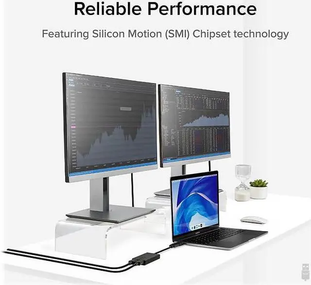 Alt view image 12 of 19 - Plugable USB 3.0 or USB C to HDMI Adapter for Dual Monitors, Universal Video Graphics Adapter for Mac and Windows, Thunderbolt, USB 3.0 or USB-C