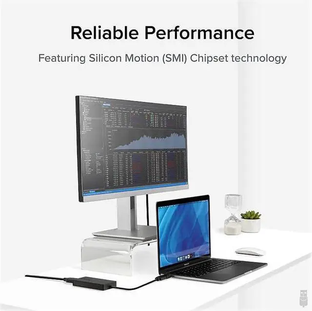 Alt view image 13 of 14 - Plugable USB C to DisplayPort Adapter, Universal Video Graphics Adapter for USB 3.0 and USB-C Macs and Windows, Extend a DisplayPort Monitor up to 1080p@60Hz