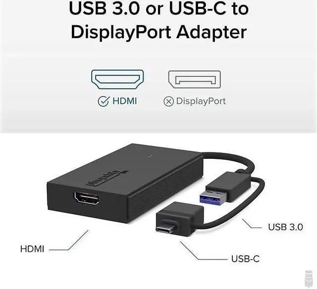 Alt view image 16 of 20 - Plugable USB C to HDMI Adapter, Universal Video Graphics Adapter for USB 3.0 and USB-C Macs and Windows, Extend an HDMI Monitor up to 1080p@60Hz