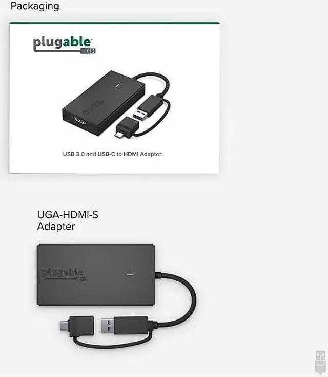 Alt view image 20 of 20 - Plugable USB C to HDMI Adapter, Universal Video Graphics Adapter for USB 3.0 and USB-C Macs and Windows, Extend an HDMI Monitor up to 1080p@60Hz