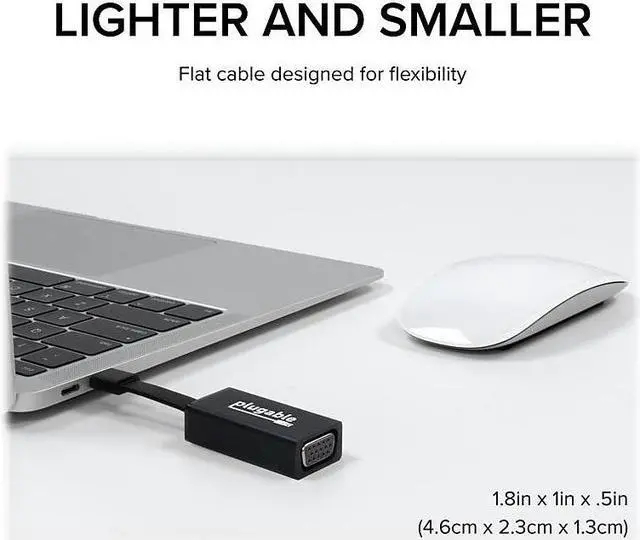 Alt view image 17 of 19 - Plugable USB C to VGA Adapter, Thunderbolt 3 to VGA Adapter Compatible with Macbook Pro, Windows, Chromebooks, 2018 iPad Pro, Dell XPS, and more (Supports resolutions up to 1920x1200 @ 60Hz)