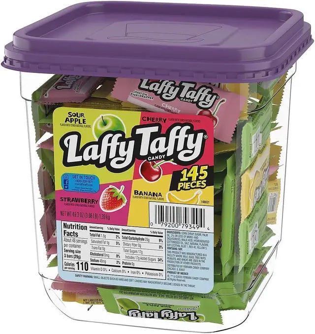Alt view image 2 of 7 - Laffy Taffy Assorted Chewy Candy 0.34 oz 145/Tub (FER42356 )