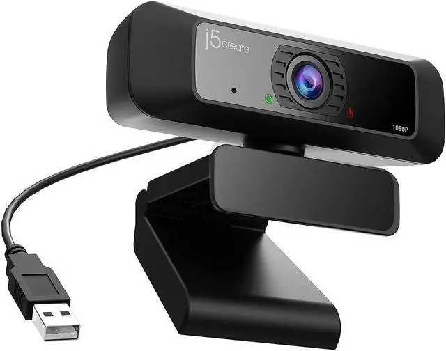 Alt view image 12 of 20 - J5create Create 2 USB 360° Rotation & 1080P HD Webcam 2 Megapixels Black (JVCU100)