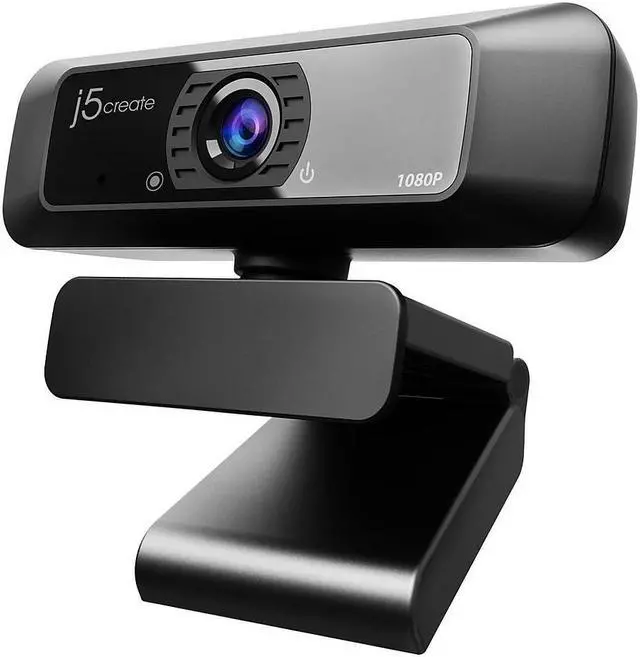 Alt view image 11 of 20 - J5create Create 2 USB 360° Rotation & 1080P HD Webcam 2 Megapixels Black (JVCU100)