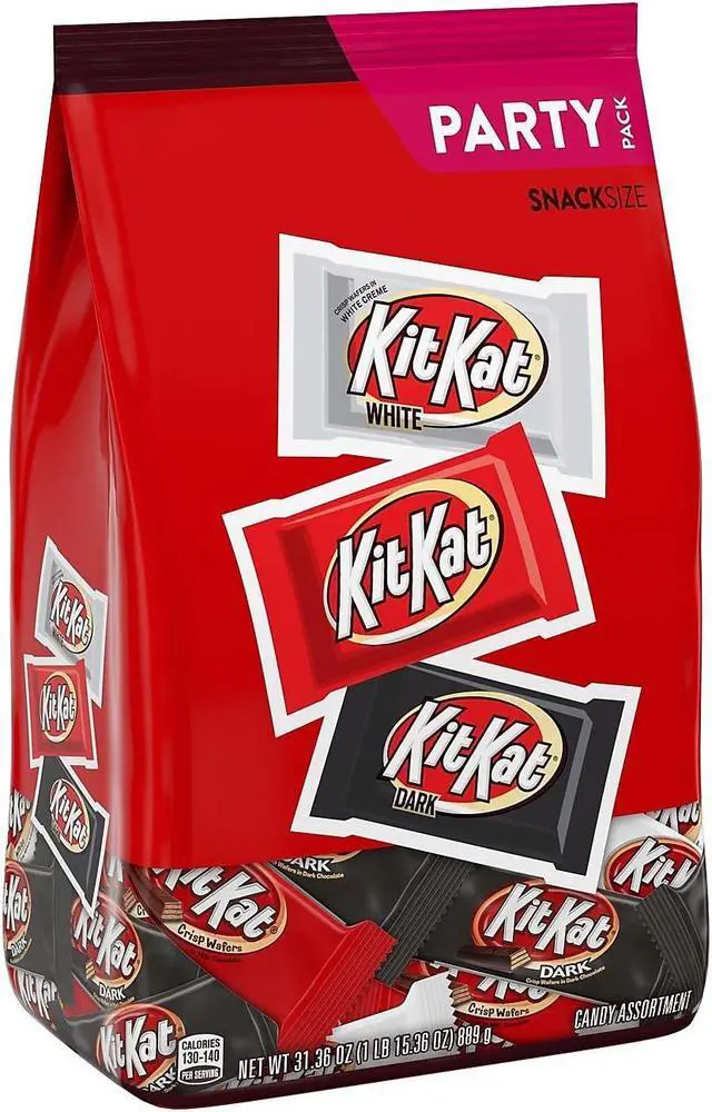 Main image of Kit Kat Party Pack Snack Size Assorted Flavors Candy Bar 31.36 oz. (HEC93890)