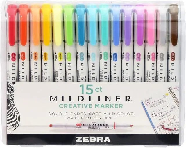 Alt view image 8 of 14 - Zebra Mildliner Double Ended Highlighter, Assorted Colors, 1 Each (ZEB78105)