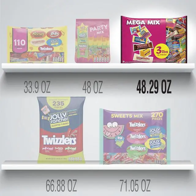 Alt view image 5 of 5 - Hershey's Mega Mix Chocolate and Sweets Assortment Variety 48.29 oz. 135 Pieces (HEC93958)