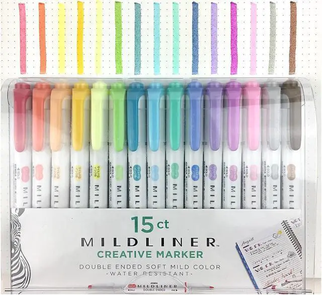 Alt view image 13 of 14 - Zebra Mildliner Double Ended Highlighter, Assorted Colors, 1 Each (ZEB78105)