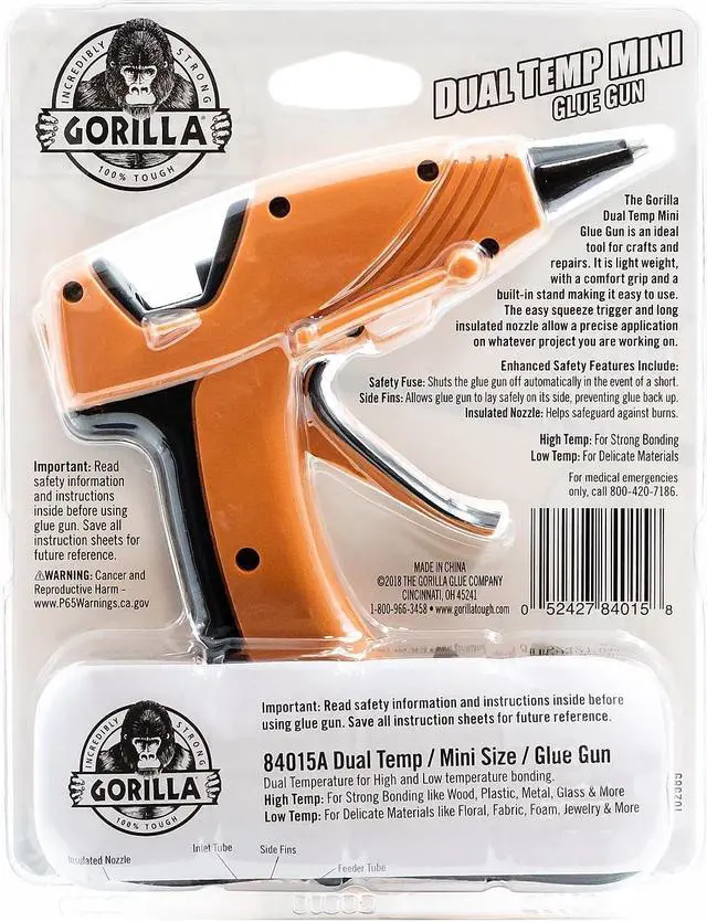 Alt view image 4 of 8 - gorilla dual temp mini hot glue gun, (pack of 1)