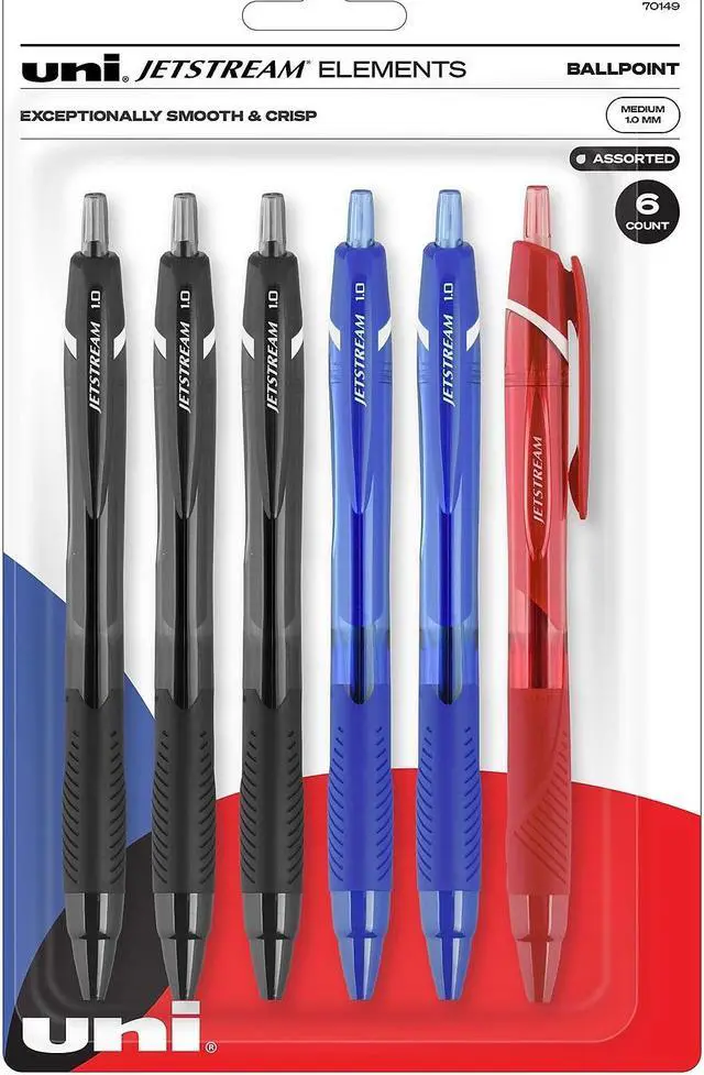 Alt view image 4 of 10 - uni-ball uni Jetstream Elements Ballpoint Pens Medium Point 1.0mm Assorted Ink 6/Pack (70149)