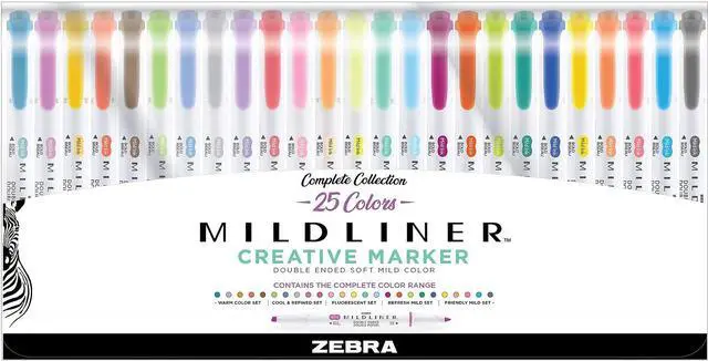 Alt view image 6 of 8 - Zebra Mildliner Twin Tip Highlighters Assorted Colors 25/Pack (78525)