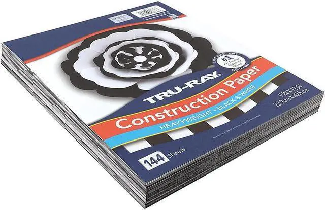 Alt view image 2 of 5 - Tru-Ray 9" x 12" Construction Paper Black/White 144 Sheets/Pack (P6676)