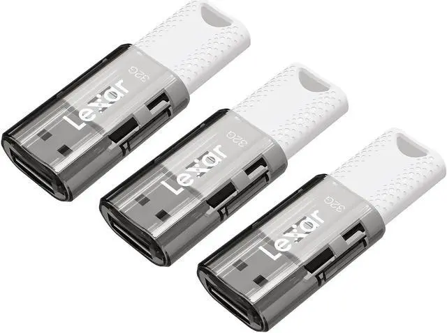 Main image of Lexar JumpDrive S60 32GB USB 2.0 Type A Flash Drive Grey/White 3/Pack (LJDS60-32GB3NNU)