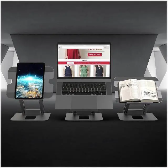 Alt view image 4 of 7 - j5create 11.4" x 8.9" Aluminum Multi-Angle Dual-HDMI Docking Stand Space Gray/Silver (JTS427)