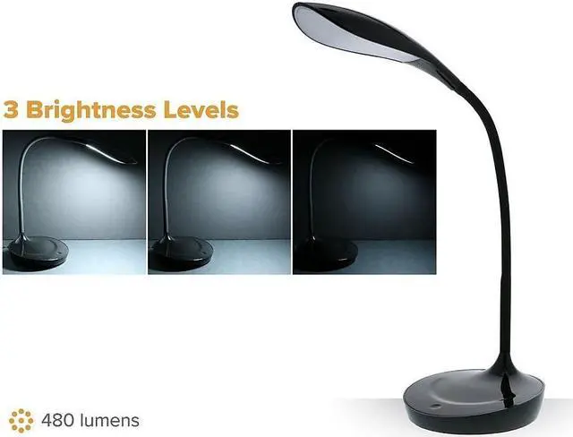 Alt view image 8 of 9 - bostitch office ktvled1502blk gooseneck led desk lamp with usb charging port, dimmable, black
