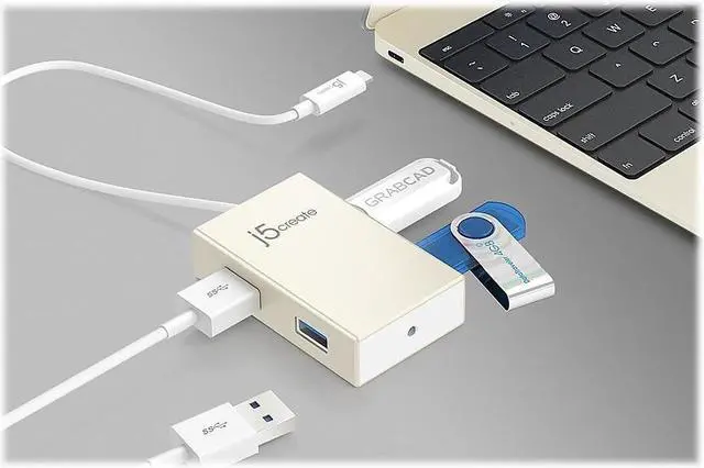 Alt view image 13 of 13 - j5create USB-C 4-Port HUB