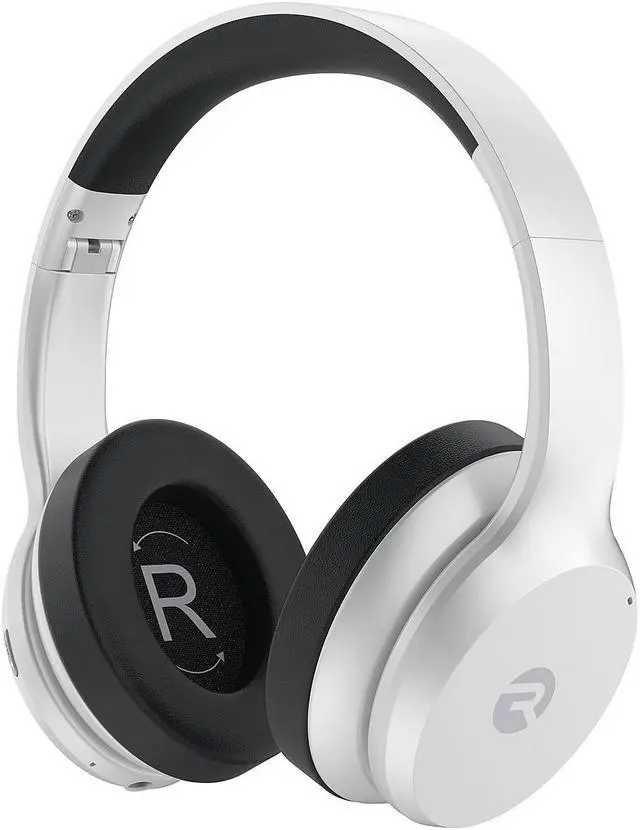 Alt view image 3 of 5 - Raycon The Fitness Wireless Noise Canceling Over-Ear Headphones with Microphone Bluetooth Pearl White (RBH841-23E-WHI)